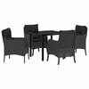 vidaXL Have Spisebordss&aelig;t 5 stk. Sort polyrattan