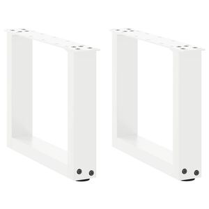 vidaXL sofabordsben U-formet 2 stk. hvid 40x(30-31) cm st&aring;l
