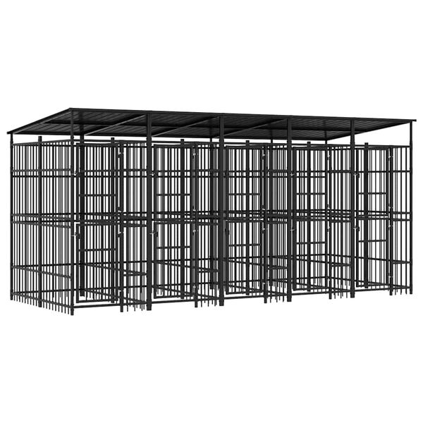 vidaXL udend&oslash;rs hundel&oslash;beg&aring;rd med tag 9,22 m&sup2; st&aring;l