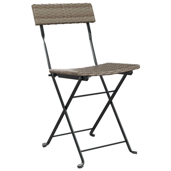 vidaXL foldbare bistrostole 4 stk. polyrattan og stål grå