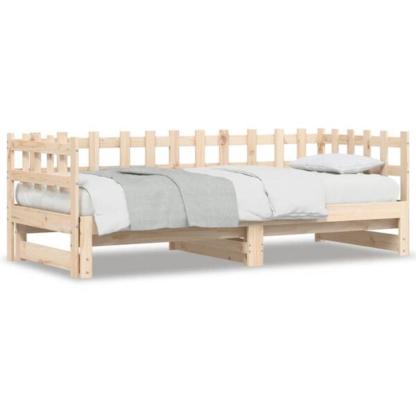 vidaXL daybed med udtræk 2x(90x200) cm massivt fyrretræ