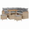 vidaXL Havesofa S&aelig;t med pude 8 pcs Beige Poly rattan