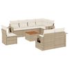 vidaXL sofas&aelig;t til haven 9 dele med hynder polyrattan beige