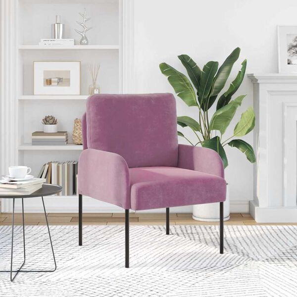 vidaXL Sofaer med pude 55cm Lilla Krydsfin&eacute;r