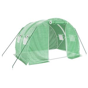 vidaXL drivhus med st&aring;lstel 6 m&sup2; 3x2x2 m gr&oslash;n
