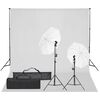 vidaXL fotostudies&aelig;t med lampes&aelig;t og baggrund