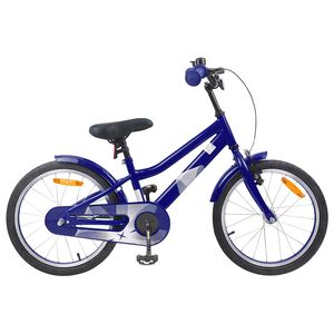 vidaXL B&oslash;rnecykel 18 tommer til 5-7 &aring;r gammel M&oslash;rk bl&aring;
