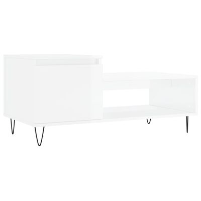 vidaXL sofabord 100x50x45 cm konstrueret træ hvid højglans