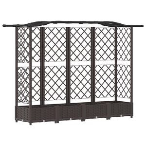 vidaXL H&aelig;vet Bed med Trellis og Tag Brun 203,5 x 40 x 123 cm PP