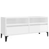 vidaXL tv-bord 100x34,5x44,5 cm konstrueret tr&aelig; hvid h&oslash;jglans