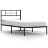 vidaXL sengeramme med sengegavl 90x200 cm metal sort