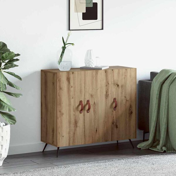 vidaXL Sideboard Artisan Egetr&aelig; 89,5 x 34 x 80 cm Konstrueret tr&aelig;