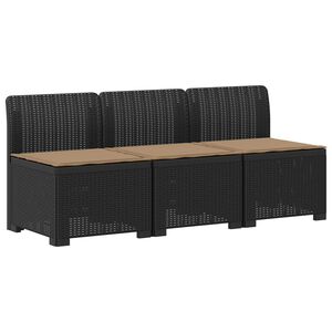 vidaXL 3-personers havensofa med puder i rattanlook 3-personers PP
