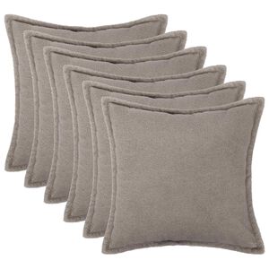 vidaXL Pudebetr&aelig;k 6 pcs HOUTEN Lysegr&aring; 30 x 30 cm Boucl&eacute;