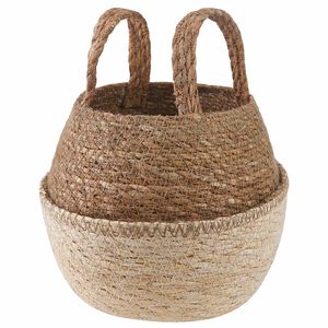 vidaXL Plantekrukke med h&aring;ndtag Hvid &Oslash; 22 x 20 cm 100% S&oslash;gr&aelig;s