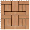 vidaXL Terrasse Flise 11 pcs Teaktr&aelig; 30 x 30 cm WPC