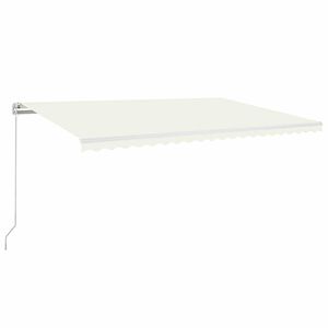 vidaXL markise m. LED-lys 500x300 cm manuel betjening cremefarvet