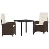 vidaXL Have Spisebordss&aelig;t 3 stk. Brun polyrattan