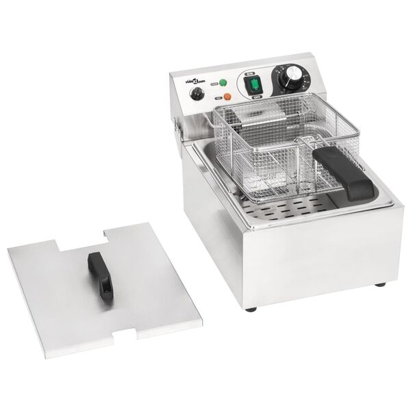 vidaXL elektrisk frituregryde rustfrit st&aring;l 10 l 3000 W