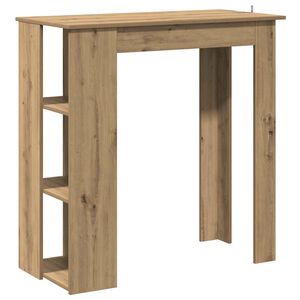 vidaXL barbord med hylde 102x50x103,5 cm konstrueret tr&aelig; kunsteg