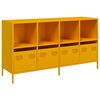 vidaXL skab 135x39x73,5 cm koldvalset st&aring;l sennepsgul