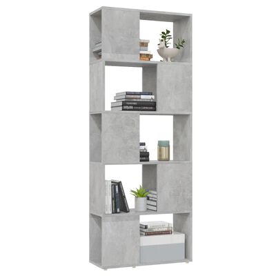 vidaXL bogskab/rumdeler 60x24x155 cm spånplade betongrå