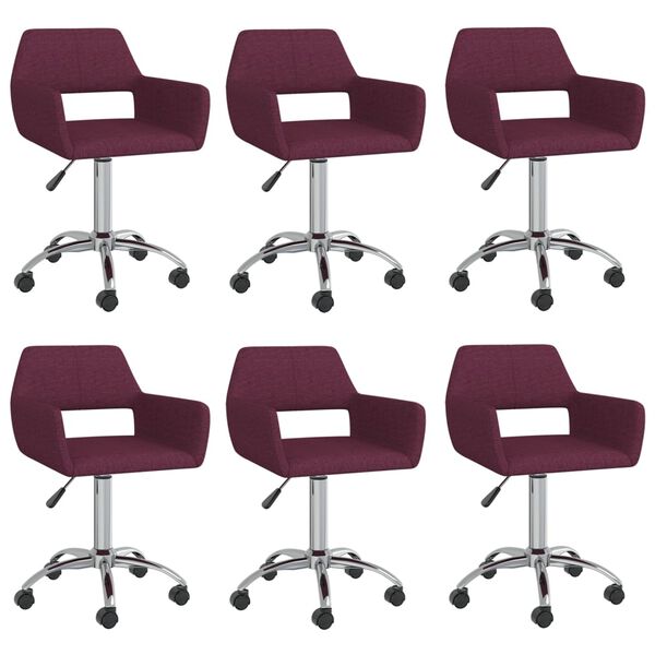 vidaXL drejelige spisebordsstole 6 stk. stof lilla