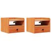 vidaXL Sengebord 2 stk. Voks brun 38 x 36 x 29,5 cm Massivt fyrretr&aelig;