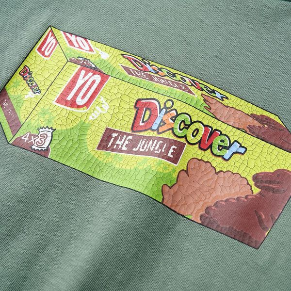 Kort&aelig;rmet T-shirt til b&oslash;rn str. 104 kakifarvet