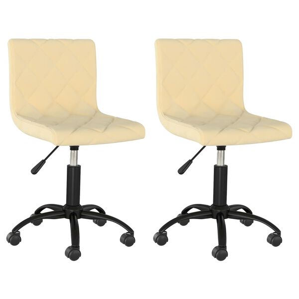 vidaXL drejelige spisebordsstole 2 stk. fl&oslash;jl cremefarvet
