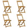 vidaXL Foldbare Havestole 4 pcs Naturfarvet 40 x 53 x 80 cm
