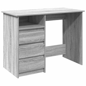 vidaXL skrivebord 102x50x75 cm konstrueret tr&aelig; gr&aring; sonoma-eg