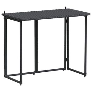 vidaXL foldbart havebord 90x51x75 cm polyrattan sort