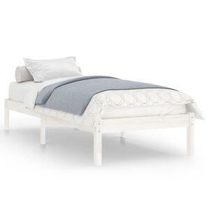 vidaXL sengeramme 100x200 cm massivt fyrretr&aelig; hvid