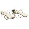 vidaXL liggestole 2 stk. med bord polyrattan beige