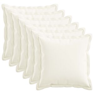vidaXL Pudebetr&aelig;k 6 stk. HOUTEN Hvid 30 x 30 cm Faux Linned