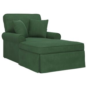 vidaXL Chaise lounge med volant med pude 3 pcs Jungle Gr&oslash;n Velourstof