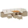 vidaXL Havesofa S&aelig;t 9 stk. 6-Antal s&aelig;der Beige og creme polyrattan