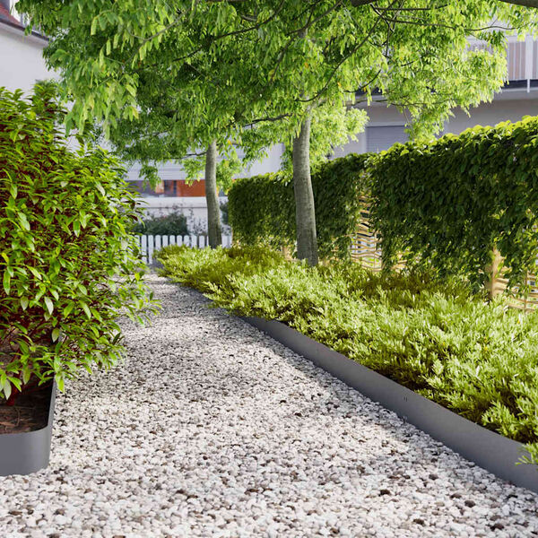 vidaXL pl&aelig;nekanter 10 stk. 15x103 cm koldvalset st&aring;l antracit