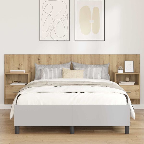 vidaXL Hovedg&aelig;rde Med Skab 3 pcs Artisan Egetr&aelig; Konstrueret tr&aelig;