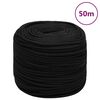 vidaXL arbejdsreb 6 mm 50 m polyester sort