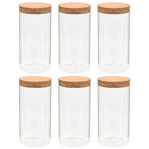 vidaXL opbevaringsglas med korkl&aring;g 6 stk. 1400 ml