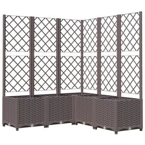 vidaXL plantekasse med espalier 120x120x136 cm PP brun