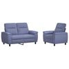 vidaXL Sofa S&aelig;t 2 pcs Jeans bl&aring; Stof