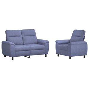 vidaXL Sofa S&aelig;t 2 pcs Jeans bl&aring; Stof