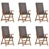 vidaXL Have Stol 6 pcs Brun og gr&aring; 57 x 71,5 x 104 cm Massiv Teaktr&aelig;