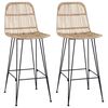 vidaXL Barb&aelig;nk 2 stk. Naturfarvet 44 x 55 x 109 cm Rattan og St&aring;l