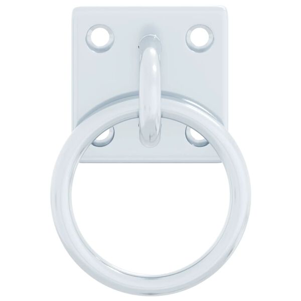 vidaXL opbindingsring med plader 3 stk. st&aring;l s&oslash;lvfarvet