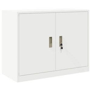 vidaXL Opbevaringsskab Hvid 90 x 40 x 70 cm St&aring;l