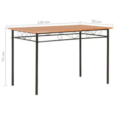 vidaXL spisebordssæt i 7 dele MDF og stål brun